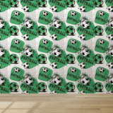 Papel De Parede Adesivo Futebol Bola Fundo Verde 1m