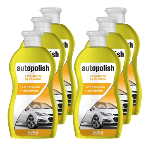 Shampoo Lava Auto Siliconado Autopolish 500 Ml Pack X6