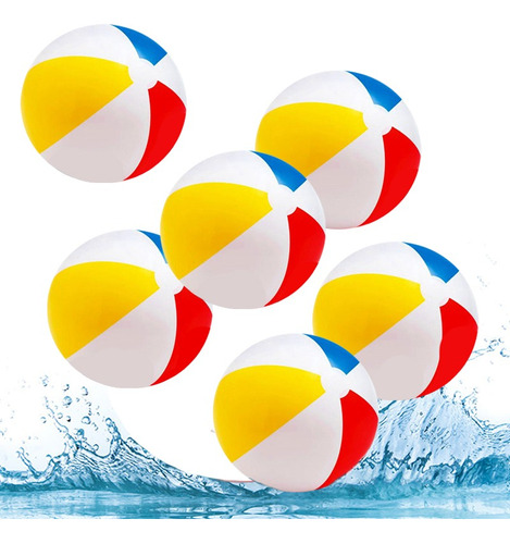 6pcs Pelota De Playa Inflable De Colores 51cm Albercas Playa