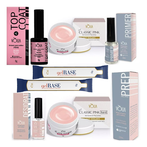 Kit Volia Gel +prep + Desidrat + Prime + Top + Brinde Gratis