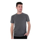 Camiseta Estonada Camisa Masculina Slim Lisa Algodão