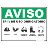 Placa Pvc_20x30 - Epi´s Uso Obrigatório Cap_luv_ócu_bot_prot