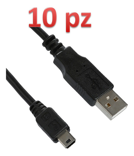 Lote 10pz Cable Usb A Mini Usb 3 Metros Carga Y Datos 