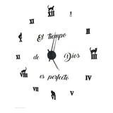 Reloj De Pared 3d Gatos Romanos Y Frase En Vinilo  Dios 