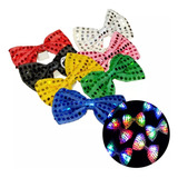 10 Moños Luminoso Led Corbata Multicolor Fiesta Collar Neon