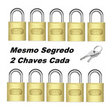 Cadeado 20mm Mesmo Segredo Stam 2 Chaves Caixa 90 Peças