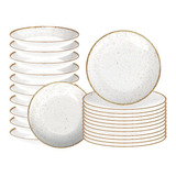 Kit Pratos Rústicos Marrom Porcelana 24 Peças Tramontina