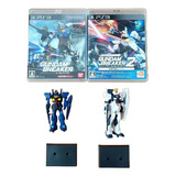 Ps3 - 2 Jogos Gundam + 2 Mini Action Figures - Japonês