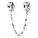 Charm Clip Pandora Cadena De Seguridad Logo Plata Original