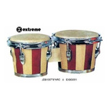 Extreme Exbg001 Bongos 7.5  Y 8.5  Rayas Nat/rojo Aro Cromo 