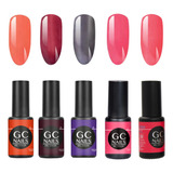 Serie De 5 Geles Para Uñas De 1 Paso, Belcolor, Gc Nails.