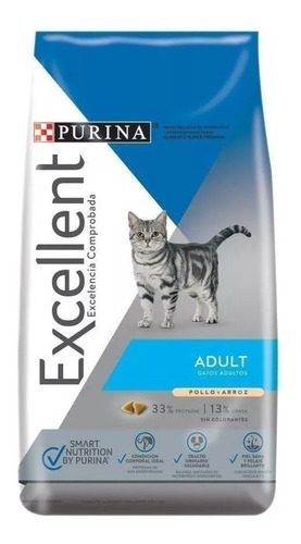 Alimento Excellent Adult  Para Gato Adulto Sabor Pollo Y Arroz En Bolsa De 1 kg