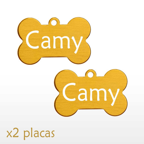 Cuatro Placas Identificacion Mascota Hueso Grabada Id Perro