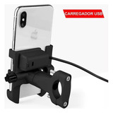 Suporte Celular Moto Bike Alumínio C Carregador Fixo Guidão