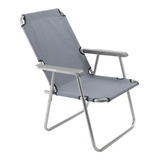 Silla Playa Reposera Plegable Gadnic Para Exteriores Color Gris