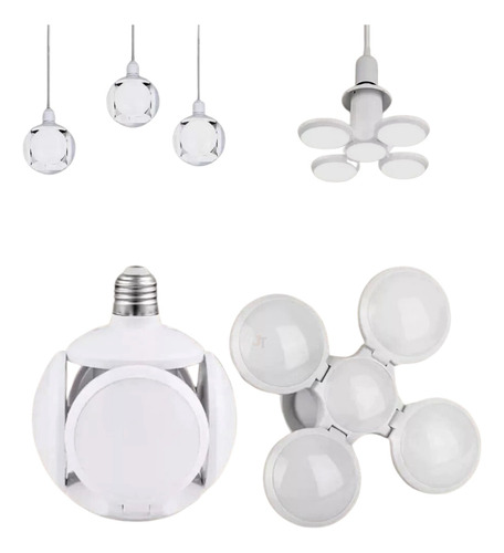 Lâmpada Led Forte 40w Pétalas Bola Dobrável Decoração Salão