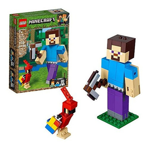 Lego Minecraft Steve Bigfig Con Loro 21148 Kit De Construcci