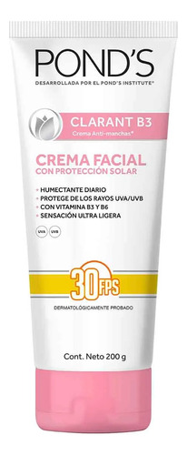 Crema Facial Pond's Clarant B3 Con Protección Solar 200g