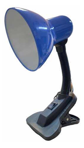 Lámpara Escritorio Mesa Noche Flexible Azul + Bombillo Luz B