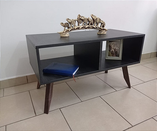 Mesa De Centro Minimalista Melamina Negra