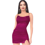 Vestido Tirantes Satén Sexy Licra Colombiana