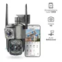 Cámara Seguridad WiFi 2MP PTZ Doble Lente IP66 Interior Exterior Visión Nocturna Movimiento App Celular | Envío gratis