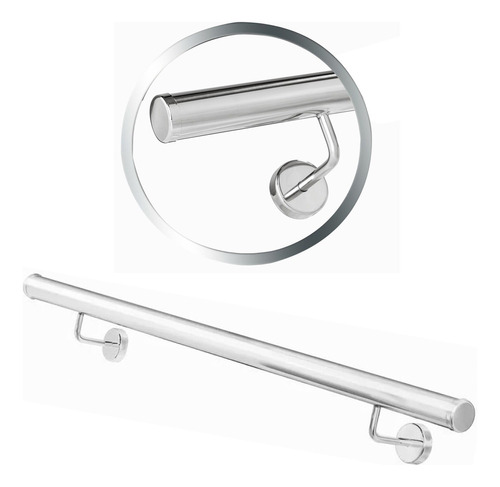 Corrimão Tubular Em Aço Inox Para Escada 1 Metro Oferta!!!