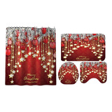 Juego De Decoración De Baño Navideño 71 X 71 Cortina De