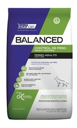 Vital Can Balanced Control Peso X 20 Kg. Sabuesos Vet