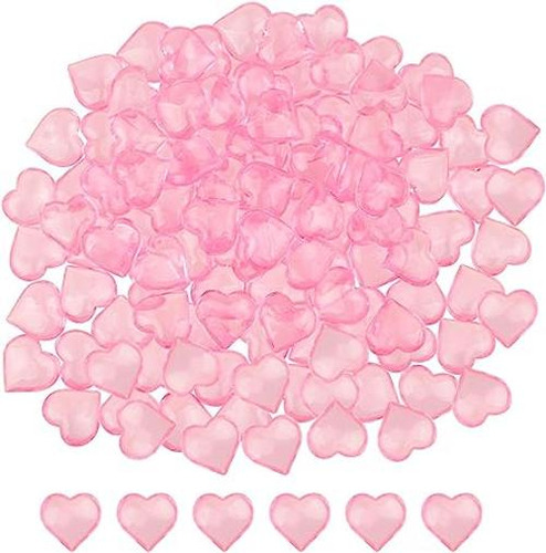 220 Piezas De Gemas De Corazón Rosa De Acrílico Con