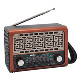 Radio Vintage Bluetooth Am Fm Sd Usb Recargable Portatil