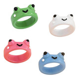 Anillos De Rana Set Candy Crystal Face Animal De Dibujos