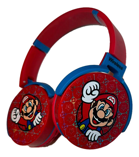 Fone De Ouvido Over-ear Gamer Sem Fio Super Mario Bluetooth