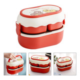 Fiambrera Infantil 3 Topper Con Cubiertos Lonchera Bento Box