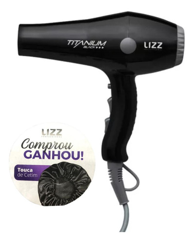 Secador De Cabelo Titanium Black Lizz Professional 2150w 127