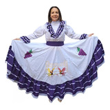 Vestido Regional Típico Aguascalientes Bordado Adulto Mujer Mod. 2