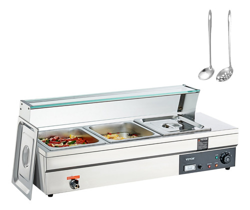 Calentador De Alimento Baño Maria 3 Ollas 1500w 85-185°f