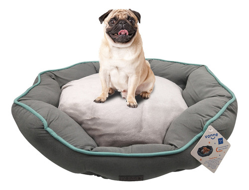 Cama Para Gatos Animales Perros Cucha Mascotas Acolchado Color Gris Diseño Liso