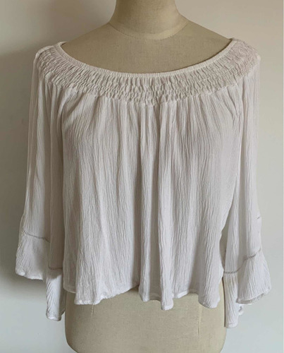 Divina Blusa Blanca Mujer. Talle M #fr1