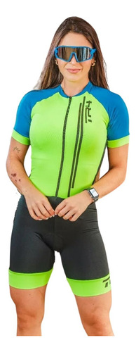 Roupa Ciclista Macacao Feminino Ciclismo Forro Em Gel Uv 50+