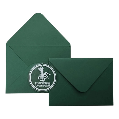 50 Sobres Mini Tarjetas Invitaciones Dinero Colores 11x8cm Color Verde Botella - 100g - 8x11cm