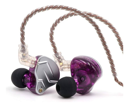 Auriculares In Ear Marca Kz Acoustics Zsn Pro Violeta S/ Mic