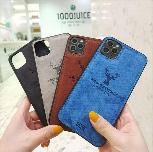 Funda Lujo Deer Tela Piel Xiaomi Redmi Note 7 Mi A2 Mi A3 9 9t 9se Premium Case Bumper Grabado Laser Venado