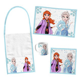 Set De Jardin Frozen Taza Mantel Servilleta Toalla Cuchara