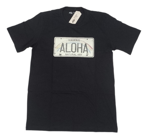 Camiseta Natural Art Masculina Hawaii Aloha State Preta