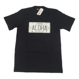 Camiseta Natural Art Masculina Hawaii Aloha State Preta