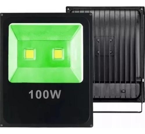 Kit 6 Refletor Led 100w Holofote Luz Verde Prova D'água
