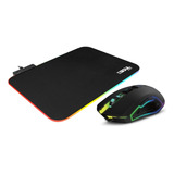 Combo Mouse + Pad Gamer 36 X 26cm 15 Efectos Luces Led Rgb