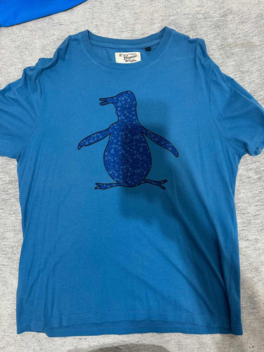 Remera Manga Corta Penguin Celeste Hombre