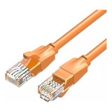 Cable De Red Vention Cat6 Certificado - 2 Metros - Reforzado - Premium Patch Cord - Utp Rj45 Ethernet 1000 Mbps - 250 Mhz - Cobre - Pc - Notebook - Servidores - Camaras Seguridad - Naranja - Ibeoh